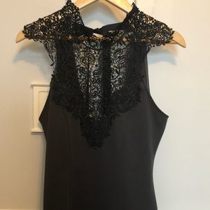 Gray and black lace dress